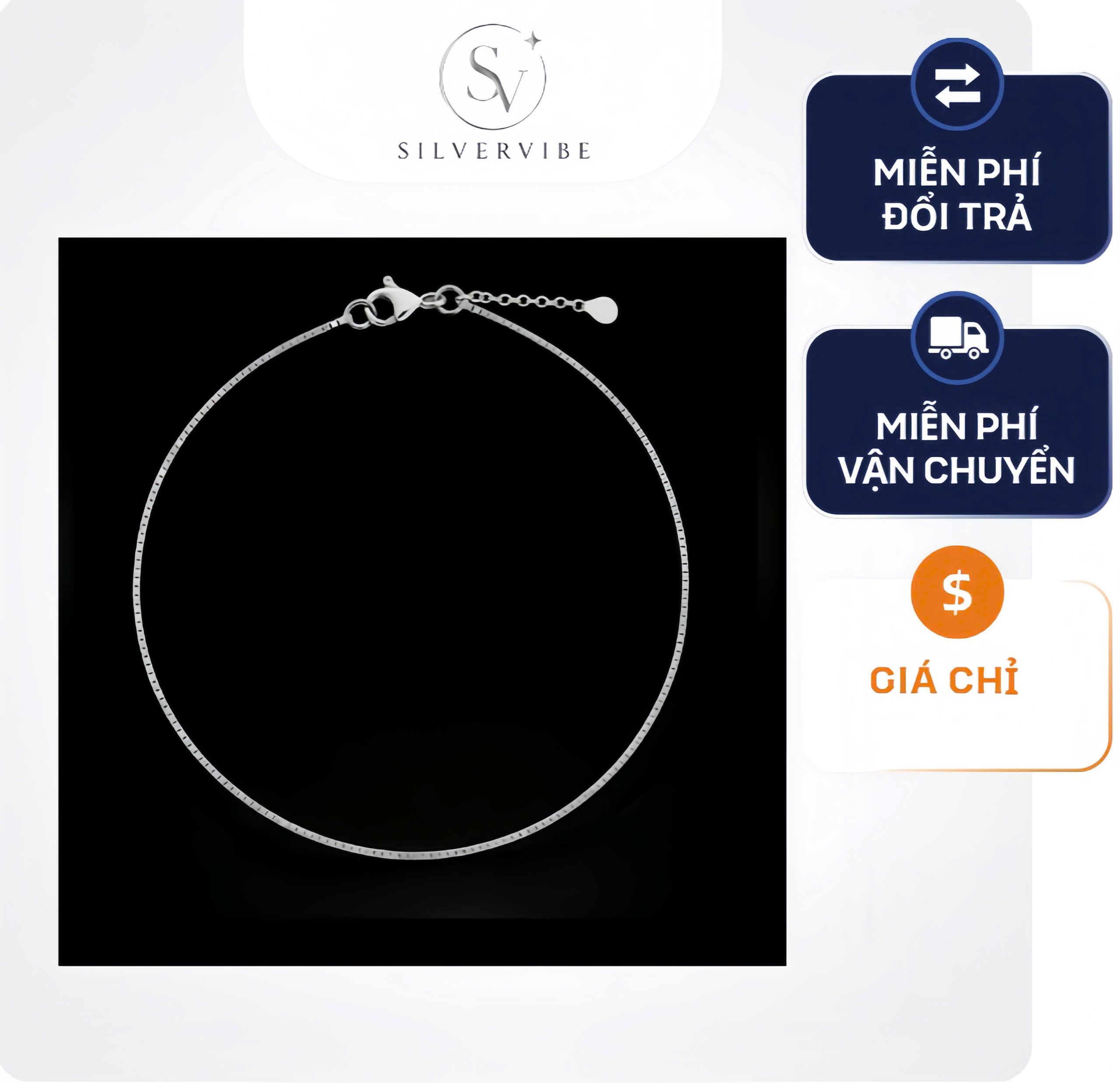 Lắc Tay Bạc Nữ Silver Vibe Thanh Mảnh Sang Trọng